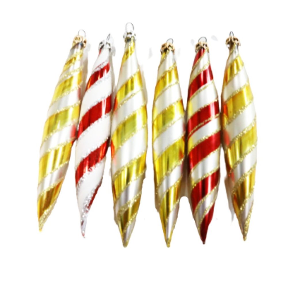 Vintage Glass Ornaments, Candy Cane Striped